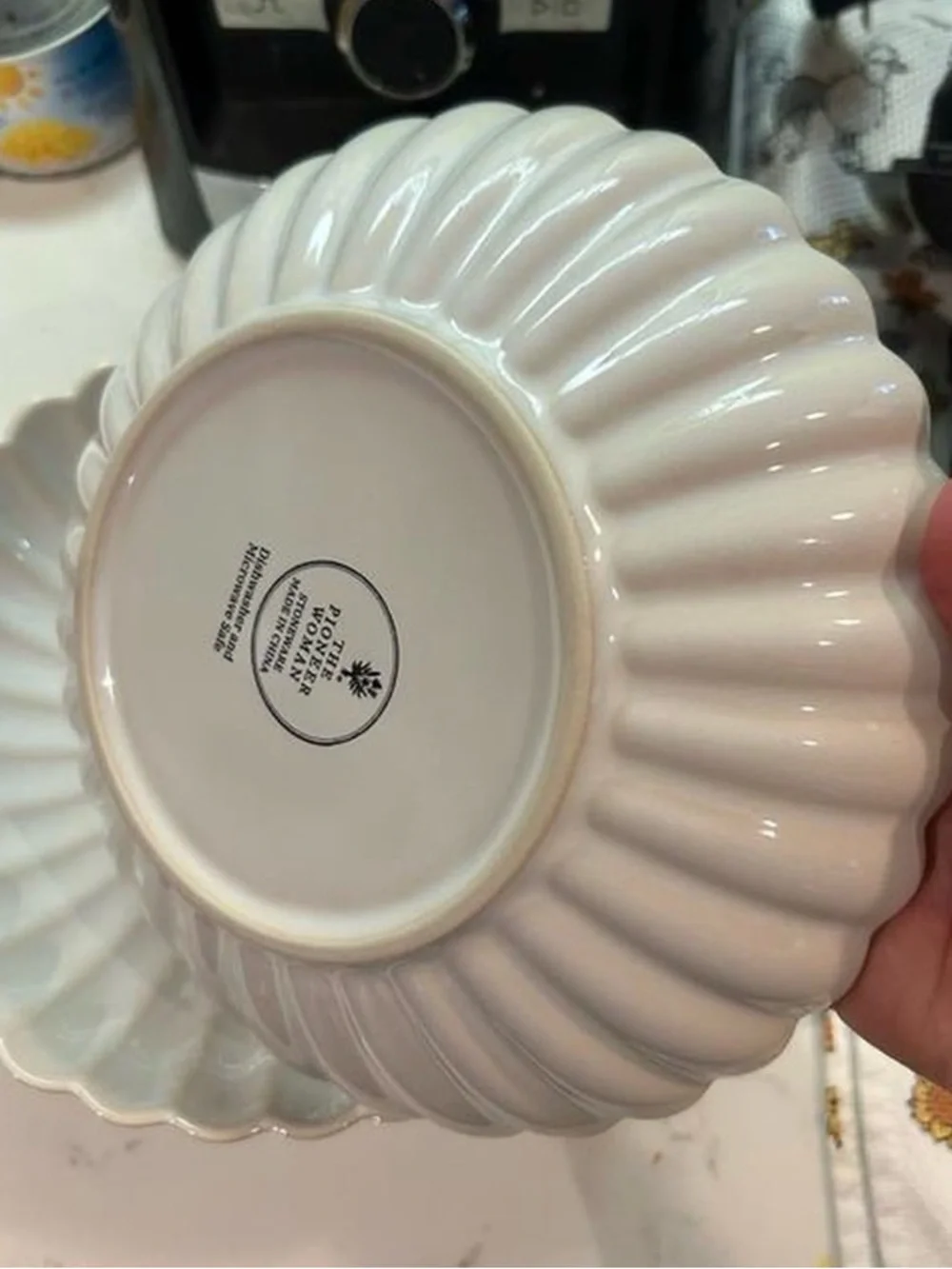 Pioneer Woman Colette Stoneware Dinner Bowls, Cream, Set of 4